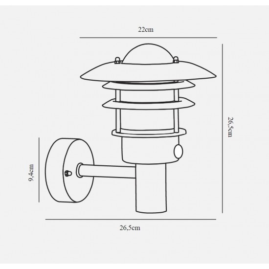 Nordlux outdoor wall lamp 60W, E27, IP44, galvanized steel, Lønstrup 22 71431031