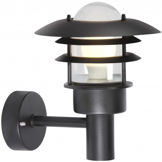 Nordlux outdoor wall lamp 60W, E27, IP44, black, Lønstrup 22 71431003