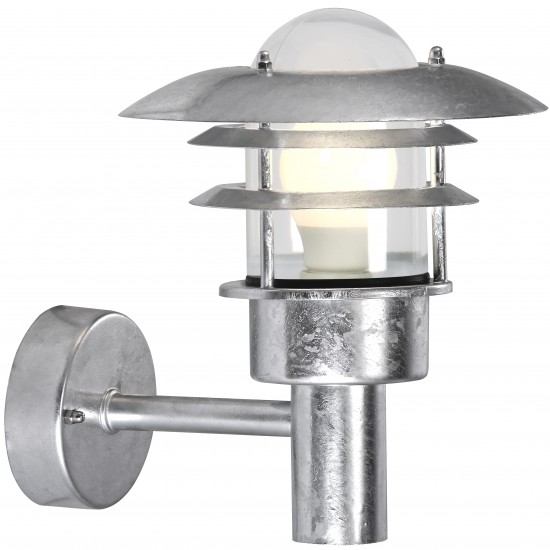 Nordlux outdoor wall lamp 60W, E27, IP44, galvanized steel, Lønstrup 22 71431031