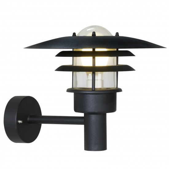 Nordlux outdoor wall lamp 60W, E27, IP44, black, Lønstrup 32 71411003