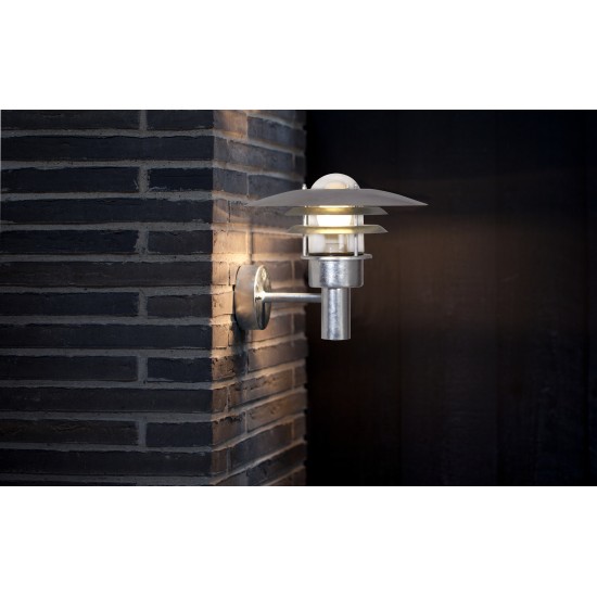 Nordlux outdoor wall lamp 60W, E27, IP44, galvanized steel, Lønstrup 32 71411031