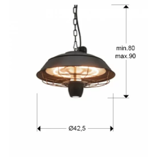 Schuller outdoor suspension electric heater 1W LED + 1500W, Heat Vintage 747158 Schuller outdoor suspension electric heater 1W LED + 1500W, Heat Vintage 747158