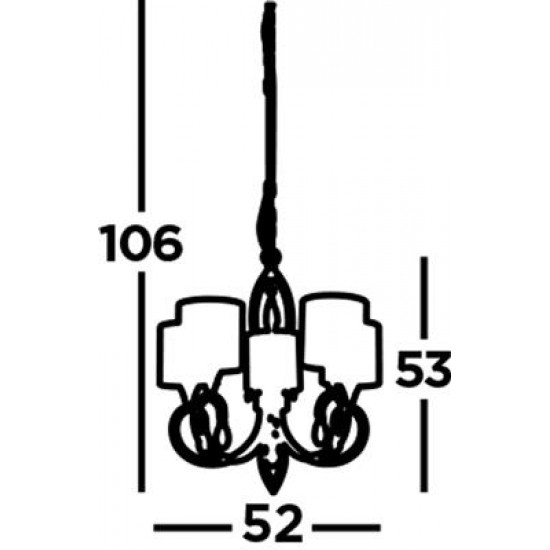 Searchlight подвесной светильник Alberto, 5x60WxE14, Античная латунь, 1605-5AB