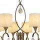 Searchlight pendant lamp Alberto, 8x60WxE14, antique brass, 1608-8AB