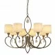 Searchlight pendant lamp Alberto, 8x60WxE14, antique brass, 1608-8AB