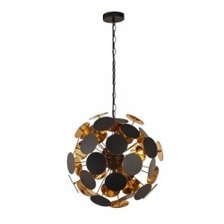 Searchlight pendant lamp Discus, 4x60WxE14, black, 3074-4BG