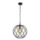 Searchlight pendant lamp Finesse, 1x60WxE27, black and gold, 4511-1BK