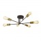 Searchlight Ceiling Lamp 6xE27x60W, black and brass, Armstrong, 8046-6BK