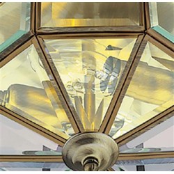 Searchlight Ceiling Lamp Pisa E14x60W, antique brass, 8235AB