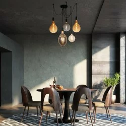 Searchlight adjustable pendant lamp 5x60WxE27, balck SQUIGGLE 5LT, 9665-5BK