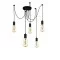 Searchlight adjustable pendant lamp 5x60WxE27, balck SQUIGGLE 5LT, 9665-5BK