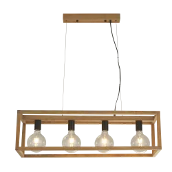 Searchlight adjustable pendant lamp 4x60WxE27, wood SQUARE 4LT,  54741-4NA