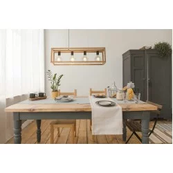 Searchlight adjustable pendant lamp 4x60WxE27, wood SQUARE 4LT,  54741-4NA