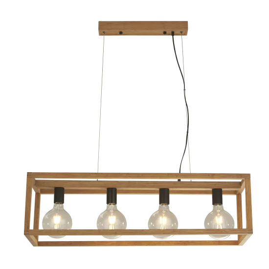 Searchlight adjustable pendant lamp 4x60WxE27, wood SQUARE 4LT, 54741-4NA Searchlight adjustable pendant lamp 4x60WxE27, wood SQUARE 4LT, 54741-4NA