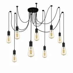 Searchlight adjustable pendant lamp 9x60WxE27, balck SQUIGGLE 9LT, 9669-9BK