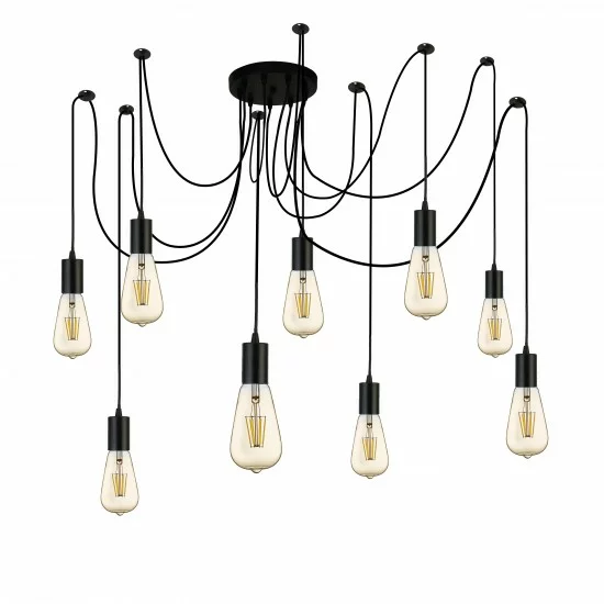Searchlight adjustable pendant lamp 9x60WxE27, balck SQUIGGLE 9LT, 9669-9BK Searchlight adjustable pendant lamp 9x60WxE27, balck SQUIGGLE 9LT, 9669-9BK