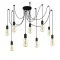 Searchlight adjustable pendant lamp 9x60WxE27, balck SQUIGGLE 9LT, 9669-9BK
