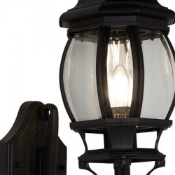 Searchlight outdoor wall light Bel Aire, 1x60WxE27, IP44, black, 7144-1