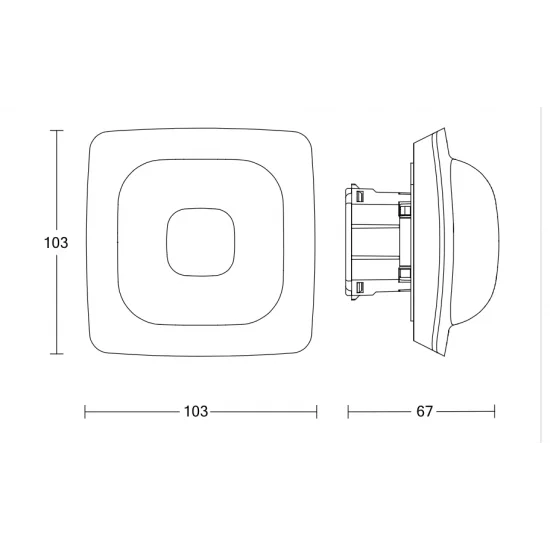 Steinel presence sensor IR Quattro HD-2 24m COM1, 360°, IP20, 064310 Steinel presence sensor IR Quattro HD-2 24m COM1, 360°, IP20, 064310