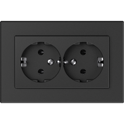 Vilma double socket with earth with frame 16A 250V, RP16-021an, XP500