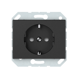 Vilma socket with earth shuttered flush-mounted 16A 250V, RP16-002-22an anthracite XP500