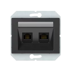 Vilma telephone and data outlet (RJ11+RJ45 CAT3+CAT5E UTP), TKLRJ-35e2-02an anthracite XP500