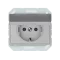 Vilma socket with earth and cover flush-mounted 16A 250V, RP16-003-02mt, metal XP500