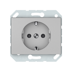 Vilma socket with earth flush-mounted 16A 250V, RP16-002-02mt, metal XP500
