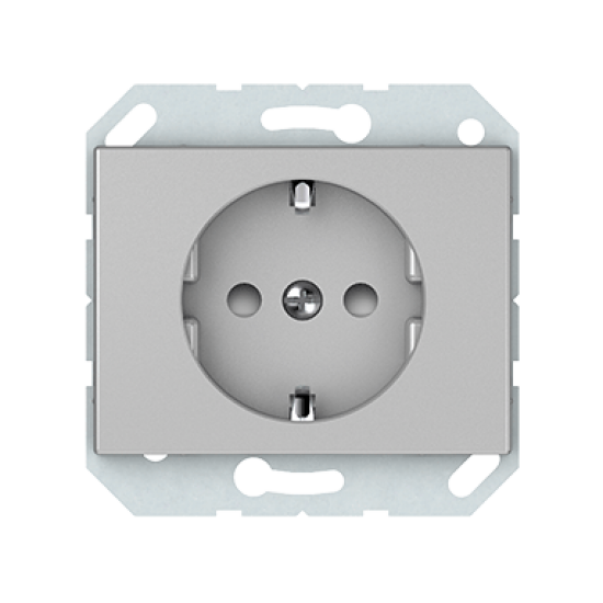 Vilma socket with earth shuttered flush-mounted 16A 250V, RP16-002-22mt, metal XP500