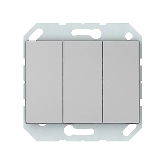 Vilma 3-gang switch without frame, P510-030-02mt, metal XP500 Vilma 3-gang switch without frame, P510-030-02mt, metal XP500