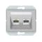 Vilma 2-gang data outlet (2XRJ45 CAT5E UTP), KLRJ45-25e2-02mt metal XP500