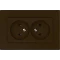 Vilma double socket without earth with frame 16A 250V, RP16-020br, XP500