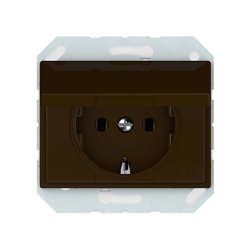 Vilma socket with earth and cover flush-mounted 16A 250V, RP16-003-02br, brown XP500