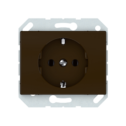 Vilma socket with earth flush-mounted 16A 250V, RP16-002-02br, brown XP500