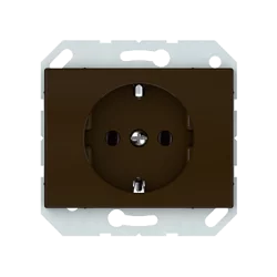 Vilma socket with earth flush-mounted 16A 250V, RP16-002-02br, brown XP500