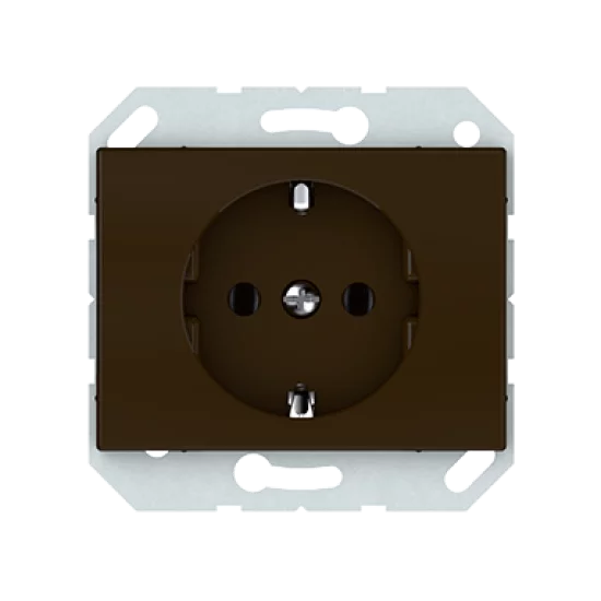 Vilma socket with earth flush-mounted 16A 250V, RP16-002-02br, brown XP500 Vilma socket with earth flush-mounted 16A 250V, RP16-002-02br, brown XP500