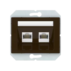 Vilma 2-gang data outlet (2XRJ45 CAT5E UTP), KLRJ45-25e2-02br brown XP500
