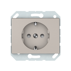 Vilma socket with earth flush-mounted 16A 250V, RP16-002-02ch, champagne XP500