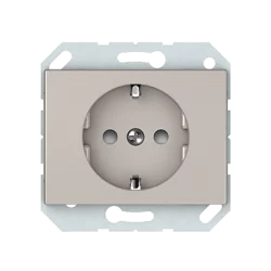Vilma socket with earth flush-mounted 16A 250V, RP16-002-02ch, champagne XP500