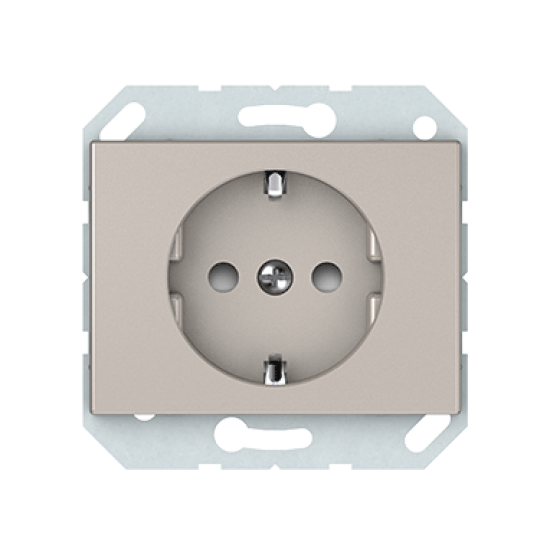 Vilma socket with earth shuttered flush-mounted 16A 250V, RP16-002-22ch, champagne XP500