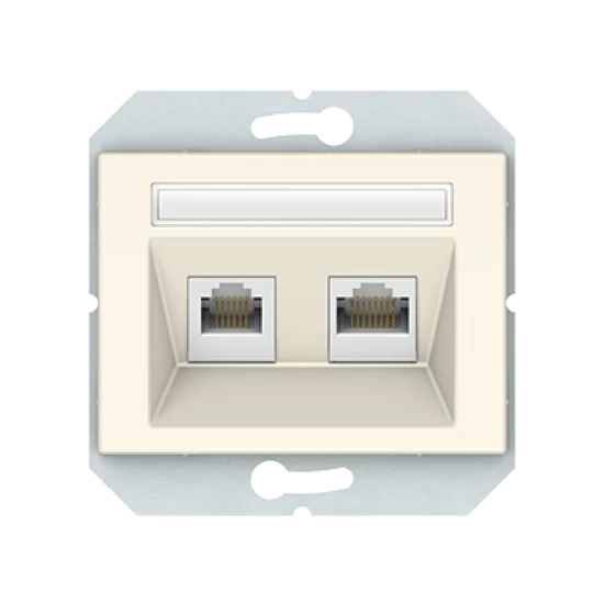 Vilma telephone and data outlet (RJ11+RJ45 CAT3+CAT5E UTP), TKLRJ-35e2-02iv ivory, XP500 Vilma telephone and data outlet (RJ11+RJ45 CAT3+CAT5E UTP), TKLRJ-35e2-02iv ivory, XP500