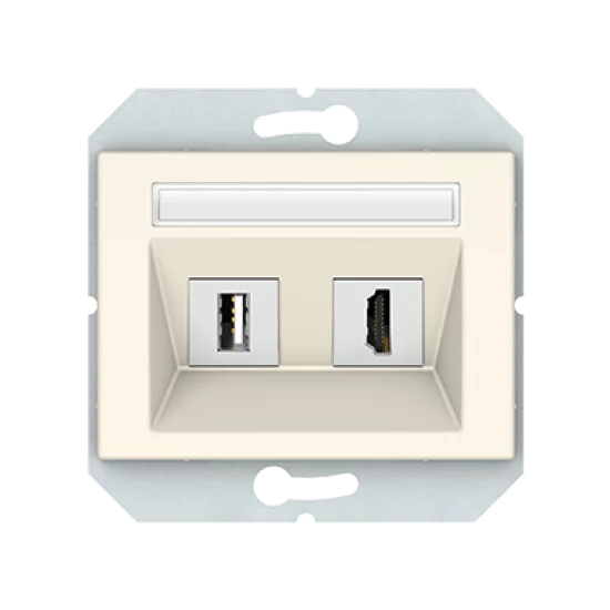 Vilma USB and HDMI socket ivory XP500 Vilma USB and HDMI socket ivory XP500
