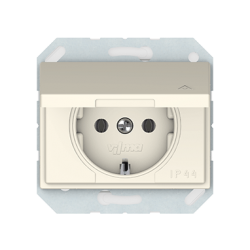 Vilma socket with earth and cover flush-mounted 16A 250V, RP16-003-02iv, ivory XP500