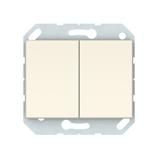 Vilma 2-gang switch with illumination without frame, P510-020-12iv, ivory XP500