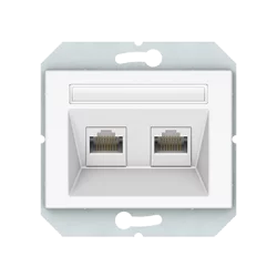Vilma 2-gang data outlet (2XRJ45 CAT5E UTP), KLRJ45-25e2-02ww white, XP500