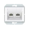 Vilma 2-gang data outlet (2XRJ45 CAT5E UTP), KLRJ45-25e2-02ww white, XP500