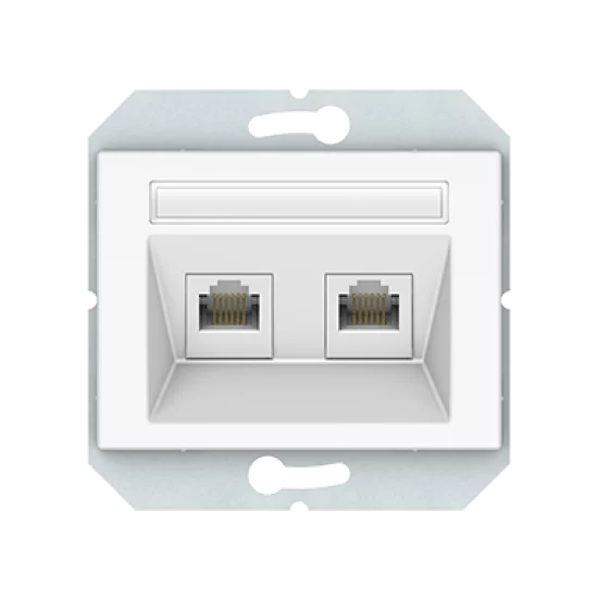 Vilma 2-gang telephone outlet (2XRJ11 CAT3E), TLRJ11-231-02ww white, XP500 Vilma 2-gang telephone outlet (2XRJ11 CAT3E), TLRJ11-231-02ww white, XP500