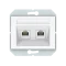 Vilma 2-gang telephone outlet (2XRJ11 CAT3E), TLRJ11-231-02ww white, XP500