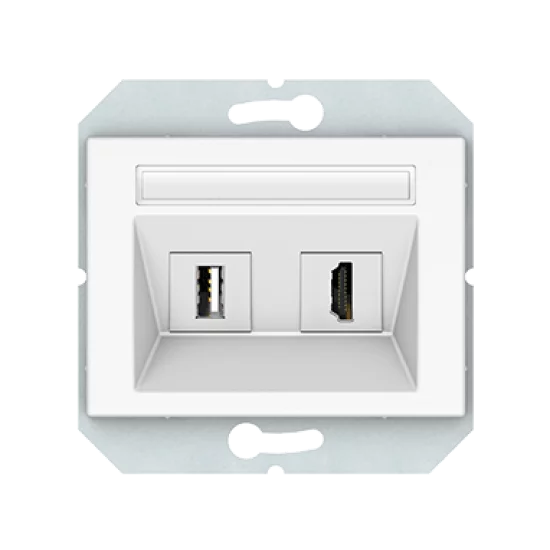 Vilma USB and HDMI socket white, XP500