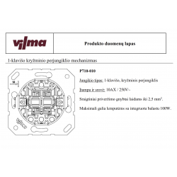 Vilma cross switch, P710-010-02mt, metal XP500